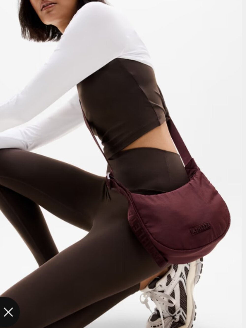 ATHLETA All About Mini Crescent Bag - Garnet